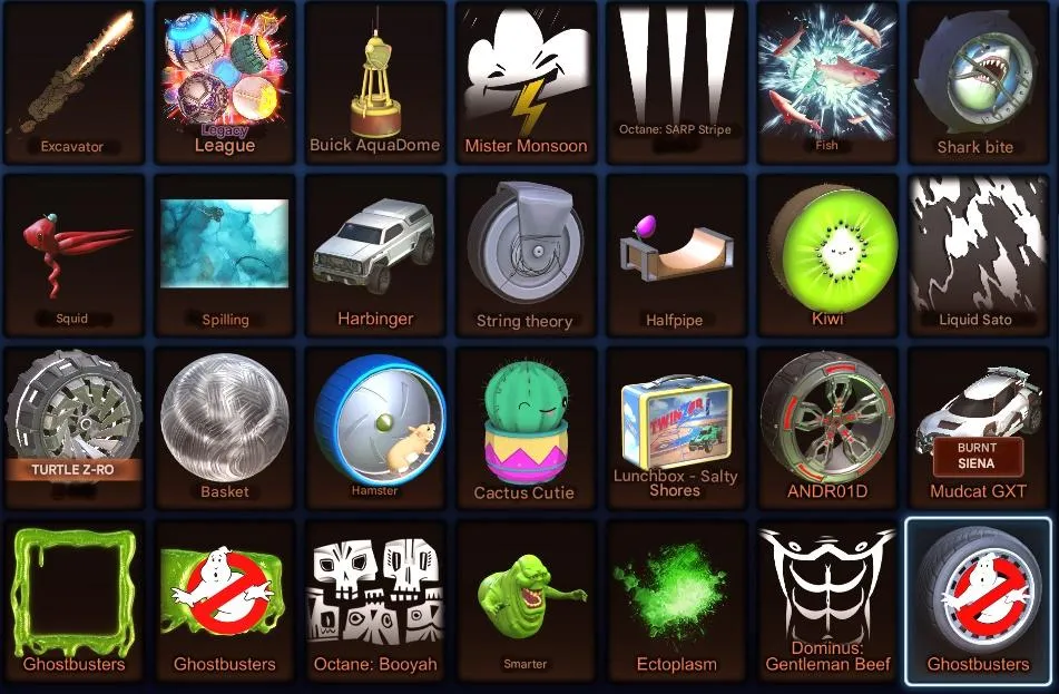 RL1009 INSIDIO HARBINGER Mudcat GTXT 700CR Level 53 Dominus GT Phobos Octane Breakout + Tons of Wheels Boosts Toppers Paints Imports 